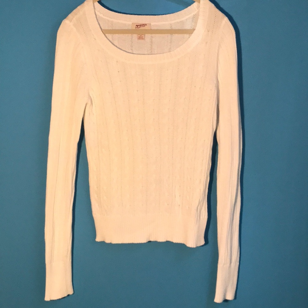 White Cable Knit Sweater